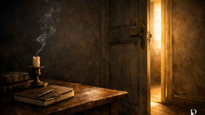 Soglia visiva per Dove la luce non arriva, costruita per accompagnare il racconto in Casa Creativa