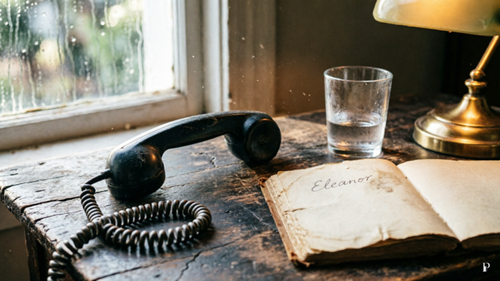 Soglia visiva per Il telefono taciturno, costruita per accompagnare il racconto in Casa Creativa