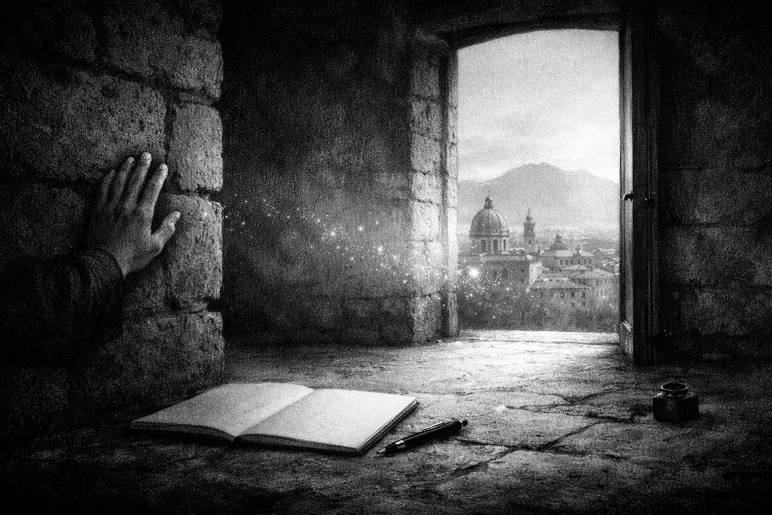 Soglia visiva per Libro alla soglia, costruita per accompagnare il racconto in Casa Creativa