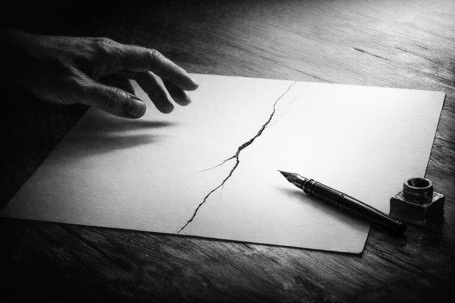 Un foglio ed una penna in un momento di attesa, come il non detto che attende
