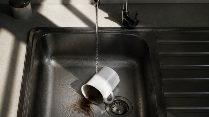 Soglia visiva per La tazza al lavello, costruita per accompagnare il racconto in Casa Creativa