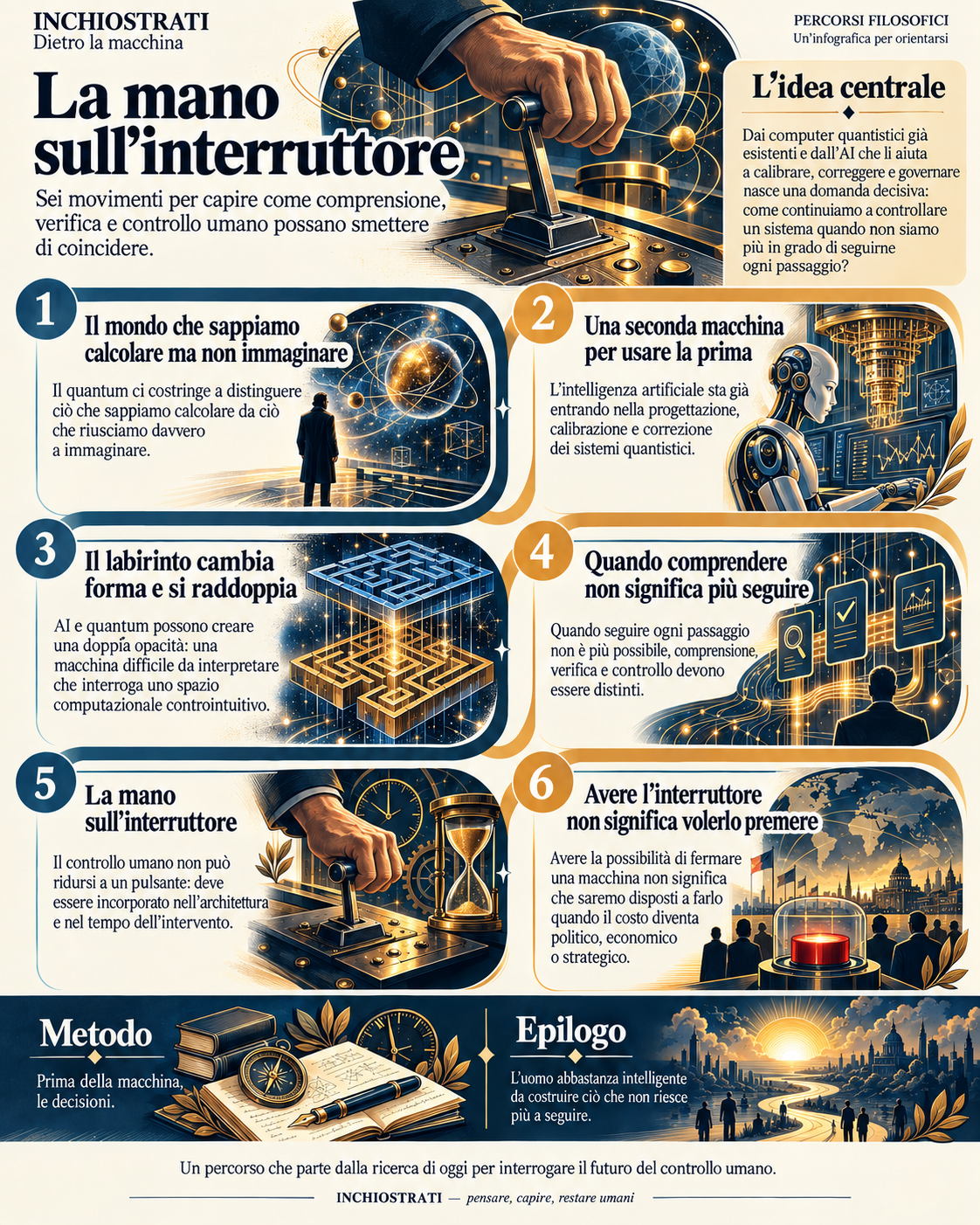 Infografica del percorso La mano sull’interruttore di Dietro la macchina
